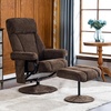 image:imageMCombo Swivel Recliner with Ottoman TV Chair with Vibration Massage Ideal for RV Small Space Living Room amp Bedroom 4539 4828 Textile Dark GreyDark Brown