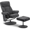 image:imageMCombo Swivel Recliner with Ottoman TV Chair with Vibration Massage Ideal for RV Small Space Living Room amp Bedroom 4539 4828 Textile Dark GreyDark Grey