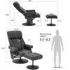 image:imageMCombo Swivel Recliner with Ottoman TV Chair with Vibration Massage Ideal for RV Small Space Living Room amp Bedroom 4539 4828 Textile Dark GreyDark Grey
