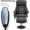 image:imageMCombo Swivel Recliner with Ottoman TV Chair with Vibration Massage Ideal for RV Small Space Living Room amp Bedroom 4539 4828 Textile Dark GreyDark Grey