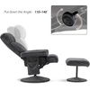 image:imageMCombo Swivel Recliner with Ottoman TV Chair with Vibration Massage Ideal for RV Small Space Living Room amp Bedroom 4539 4828 Textile Dark GreyDark Grey
