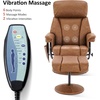 image:imageMCombo Swivel Recliner with Ottoman TV Chair with Vibration Massage Ideal for RV Small Space Living Room amp Bedroom 4539 4828 Textile Dark GreySaddle