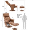 image:imageMCombo Swivel Recliner with Ottoman TV Chair with Vibration Massage Ideal for RV Small Space Living Room amp Bedroom 4539 4828 Textile Dark GreySaddle