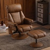 image:imageMCombo Swivel Recliner with Ottoman TV Chair with Vibration Massage Ideal for RV Small Space Living Room amp Bedroom 4539 4828 Textile Dark GreySaddle
