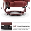 image:imageMCombo Swivel Recliners with Ottoman Reclining TV Chairs with Vibration Massage Faux Leather Ergonomic Lounge Chair for Living Room Bedroom 4832 SaddleBurgundy