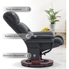 image:imageMCombo Swivel Recliners with Ottoman Reclining TV Chairs with Vibration Massage Faux Leather Ergonomic Lounge Chair for Living Room Bedroom 4832 SaddleDark Grey