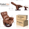 image:imageMCombo Swivel Recliners with Ottoman Reclining TV Chairs with Vibration Massage Faux Leather Ergonomic Lounge Chair for Living Room Bedroom 4832 SaddleSaddle