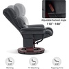 image:imageMCombo Swivel Recliners with Ottoman Reclining TV Chairs with Vibration Massage Faux Leather Ergonomic Lounge Chair for Living Room Bedroom 4832 SaddleDark Grey