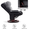 image:imageMCombo Swivel Recliners with Ottoman Reclining TV Chairs with Vibration Massage Faux Leather Ergonomic Lounge Chair for Living Room Bedroom 4832 SaddleBlack