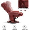 image:imageMCombo Swivel Recliners with Ottoman Reclining TV Chairs with Vibration Massage Faux Leather Ergonomic Lounge Chair for Living Room Bedroom 4832 SaddleBurgundy