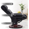 image:imageMCombo Swivel Recliners with Ottoman Reclining TV Chairs with Vibration Massage Faux Leather Ergonomic Lounge Chair for Living Room Bedroom 4832 SaddleBlack