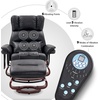 image:imageMCombo Swivel Recliners with Ottoman Reclining TV Chairs with Vibration Massage Faux Leather Ergonomic Lounge Chair for Living Room Bedroom 4832 SaddleBlack
