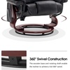 image:imageMCombo Swivel Recliners with Ottoman Reclining TV Chairs with Vibration Massage Faux Leather Ergonomic Lounge Chair for Living Room Bedroom 4832 SaddleBlack