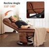 image:imageMCombo Swivel Recliners with Ottoman Reclining TV Chairs with Vibration Massage Faux Leather Ergonomic Lounge Chair for Living Room Bedroom 4832 SaddleSaddle