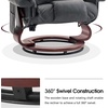 image:imageMCombo Swivel Recliners with Ottoman Reclining TV Chairs with Vibration Massage Faux Leather Ergonomic Lounge Chair for Living Room Bedroom 4832 SaddleDark Grey