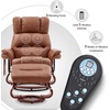 image:imageMCombo Swivel Recliners with Ottoman Reclining TV Chairs with Vibration Massage Faux Leather Ergonomic Lounge Chair for Living Room Bedroom 4832 SaddleSaddle