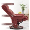 image:imageMCombo Swivel Recliners with Ottoman Reclining TV Chairs with Vibration Massage Faux Leather Ergonomic Lounge Chair for Living Room Bedroom 4832 SaddleBurgundy