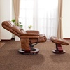 image:imageMCombo Swivel Recliners with Ottoman Reclining TV Chairs with Vibration Massage Faux Leather Ergonomic Lounge Chair for Living Room Bedroom 4832 SaddleSaddle