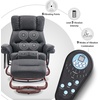 image:imageMCombo Swivel Recliners with Ottoman Reclining TV Chairs with Vibration Massage Faux Leather Ergonomic Lounge Chair for Living Room Bedroom 4832 SaddleDark Grey