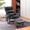 image:imageMCombo Swivel Recliners with Ottoman Reclining TV Chairs with Vibration Massage Faux Leather Ergonomic Lounge Chair for Living Room Bedroom 4832 SaddleBlack