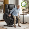 image:imageMCombo Triple Motor Power Lift Recliner Chair with Massage and Dual Heating Adjustable Headrest for Elderly People Faux Leather 7632 Blue MediumBlack