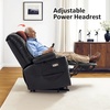 image:imageMCombo Triple Motor Power Lift Recliner Chair with Massage and Dual Heating Adjustable Headrest for Elderly People Faux Leather 7632 Blue MediumBlack