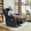 image:imageMCombo Triple Motor Power Lift Recliner Chair with Massage and Dual Heating Adjustable Headrest for Elderly People Faux Leather 7632 Blue MediumBlack