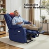 image:imageMCombo Triple Motor Power Lift Recliner Chair with Massage and Dual Heating Adjustable Headrest for Elderly People Faux Leather 7632 Blue MediumBlue