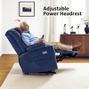 image:imageMCombo Triple Motor Power Lift Recliner Chair with Massage and Dual Heating Adjustable Headrest for Elderly People Faux Leather 7632 Blue MediumBlue