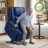 image:imageMCombo Triple Motor Power Lift Recliner Chair with Massage and Dual Heating Adjustable Headrest for Elderly People Faux Leather 7632 Blue MediumBlue