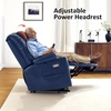 image:imageMCombo Triple Motor Power Lift Recliner Chair with Massage and Dual Heating Adjustable Headrest for Elderly People Faux Leather 7632 Blue MediumBlue