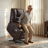 image:imageMCombo Triple Motor Power Lift Recliner Chair with Massage and Dual Heating Adjustable Headrest for Elderly People Faux Leather 7632 Blue MediumDark Brown