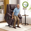 image:imageMCombo Triple Motor Power Lift Recliner Chair with Massage and Dual Heating Adjustable Headrest for Elderly People Faux Leather 7632 Blue MediumDark Brown
