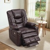 image:imageMCombo Triple Motor Power Lift Recliner Chair with Massage and Dual Heating Adjustable Headrest for Elderly People Faux Leather 7632 Blue MediumDark Brown
