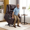 image:imageMCombo Triple Motor Power Lift Recliner Chair with Massage and Dual Heating Adjustable Headrest for Elderly People Faux Leather 7632 Blue MediumDark Brown