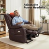 image:imageMCombo Triple Motor Power Lift Recliner Chair with Massage and Dual Heating Adjustable Headrest for Elderly People Faux Leather 7632 Blue MediumDark Brown