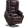 image:imageMCombo Triple Motor Power Lift Recliner Chair with Massage and Dual Heating Adjustable Headrest for Elderly People Faux Leather 7632 Blue MediumDark Brown