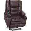 image:imageMCombo Triple Motor Power Lift Recliner Chair with Massage and Dual Heating Adjustable Headrest for Elderly People Faux Leather 7632 Blue MediumDark Brown