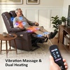 image:imageMCombo Triple Motor Power Lift Recliner Chair with Massage and Dual Heating Adjustable Headrest for Elderly People Faux Leather 7632 Blue MediumDark Brown