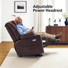 image:imageMCombo Triple Motor Power Lift Recliner Chair with Massage and Dual Heating Adjustable Headrest for Elderly People Faux Leather 7632 Blue MediumDark Brown