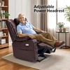 image:imageMCombo Triple Motor Power Lift Recliner Chair with Massage and Dual Heating Adjustable Headrest for Elderly People Faux Leather 7632 Blue MediumDark Brown