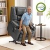 image:imageMCombo Triple Motor Power Lift Recliner Chair with Massage and Dual Heating Adjustable Headrest for Elderly People Faux Leather 7632 Blue MediumDark Grey