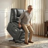 image:imageMCombo Triple Motor Power Lift Recliner Chair with Massage and Dual Heating Adjustable Headrest for Elderly People Faux Leather 7632 Blue MediumDark Grey