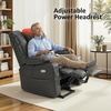 image:imageMCombo Triple Motor Power Lift Recliner Chair with Massage and Dual Heating Adjustable Headrest for Elderly People Faux Leather 7632 Blue MediumDark Grey