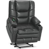 image:imageMCombo Triple Motor Power Lift Recliner Chair with Massage and Dual Heating Adjustable Headrest for Elderly People Faux Leather 7632 Blue MediumDark Grey