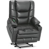 image:imageMCombo Triple Motor Power Lift Recliner Chair with Massage and Dual Heating Adjustable Headrest for Elderly People Faux Leather 7632 Blue MediumDark Grey