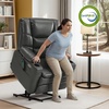 image:imageMCombo Triple Motor Power Lift Recliner Chair with Massage and Dual Heating Adjustable Headrest for Elderly People Faux Leather 7632 Blue MediumDark Grey