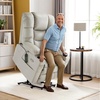 image:imageMCombo Triple Motor Power Lift Recliner Chair with Massage and Dual Heating Adjustable Headrest for Elderly People Faux Leather 7632 Blue MediumLight Grey
