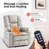 image:imageMCombo Triple Motor Power Lift Recliner Chair with Massage and Dual Heating Adjustable Headrest for Elderly People Faux Leather 7632 Blue MediumLight Grey