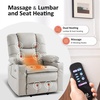 image:imageMCombo Triple Motor Power Lift Recliner Chair with Massage and Dual Heating Adjustable Headrest for Elderly People Faux Leather 7632 Blue MediumLight Grey